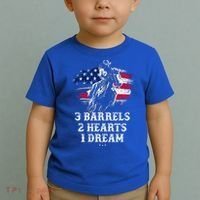 Barrel Racing Cool Gift 3 Barrels 2 Hearts 1 Dream Cool Gift Riding Funny Gift Toddler T-Shirt thumb 2