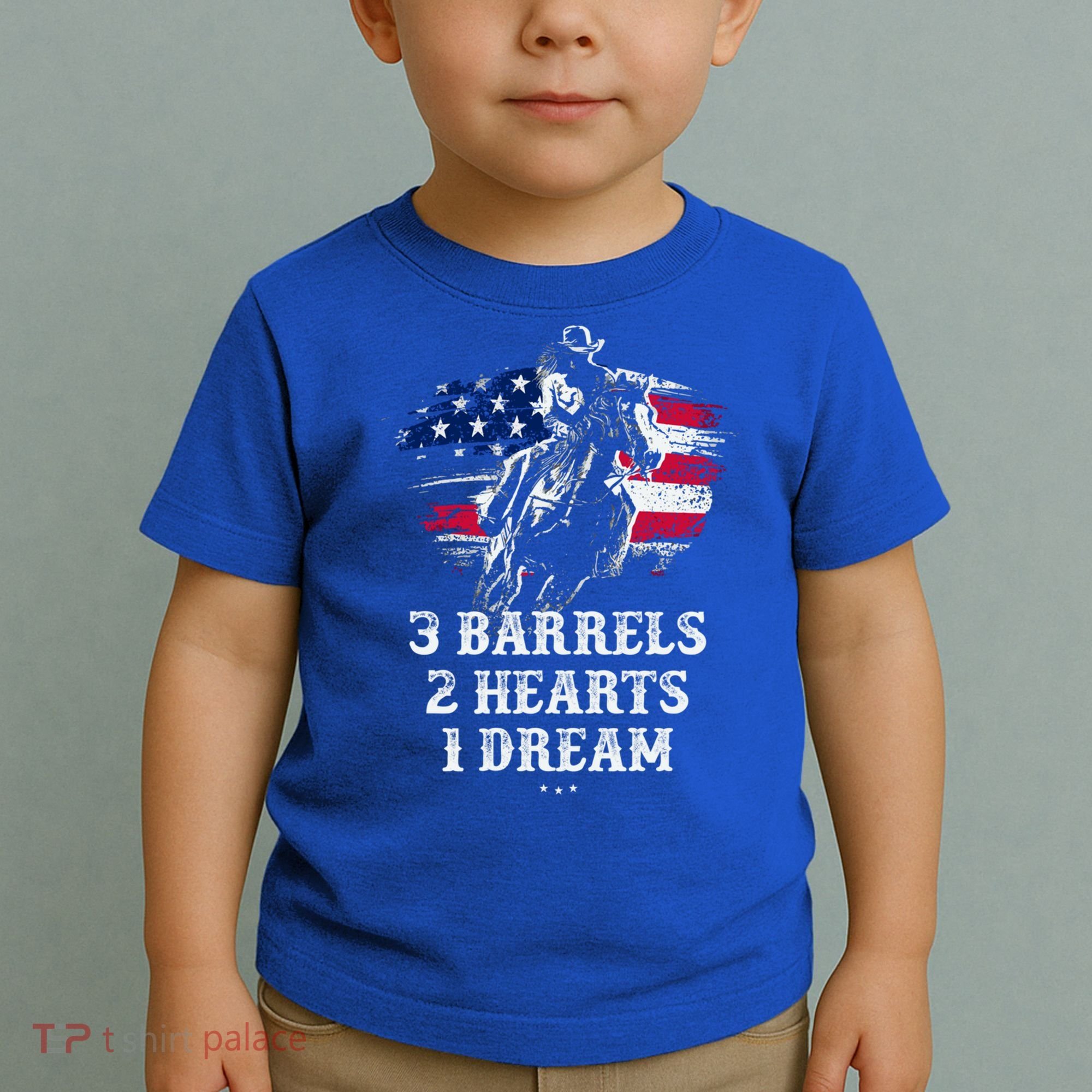 Barrel Racing Cool Gift 3 Barrels 2 Hearts 1 Dream Cool Gift Riding Funny Gift Toddler T-Shirt