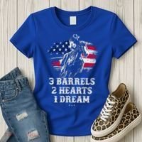 Barrel Racing Cool Gift 3 Barrels 2 Hearts 1 Dream Cool Gift Riding Funny Gift Women's T-Shirt thumb 3