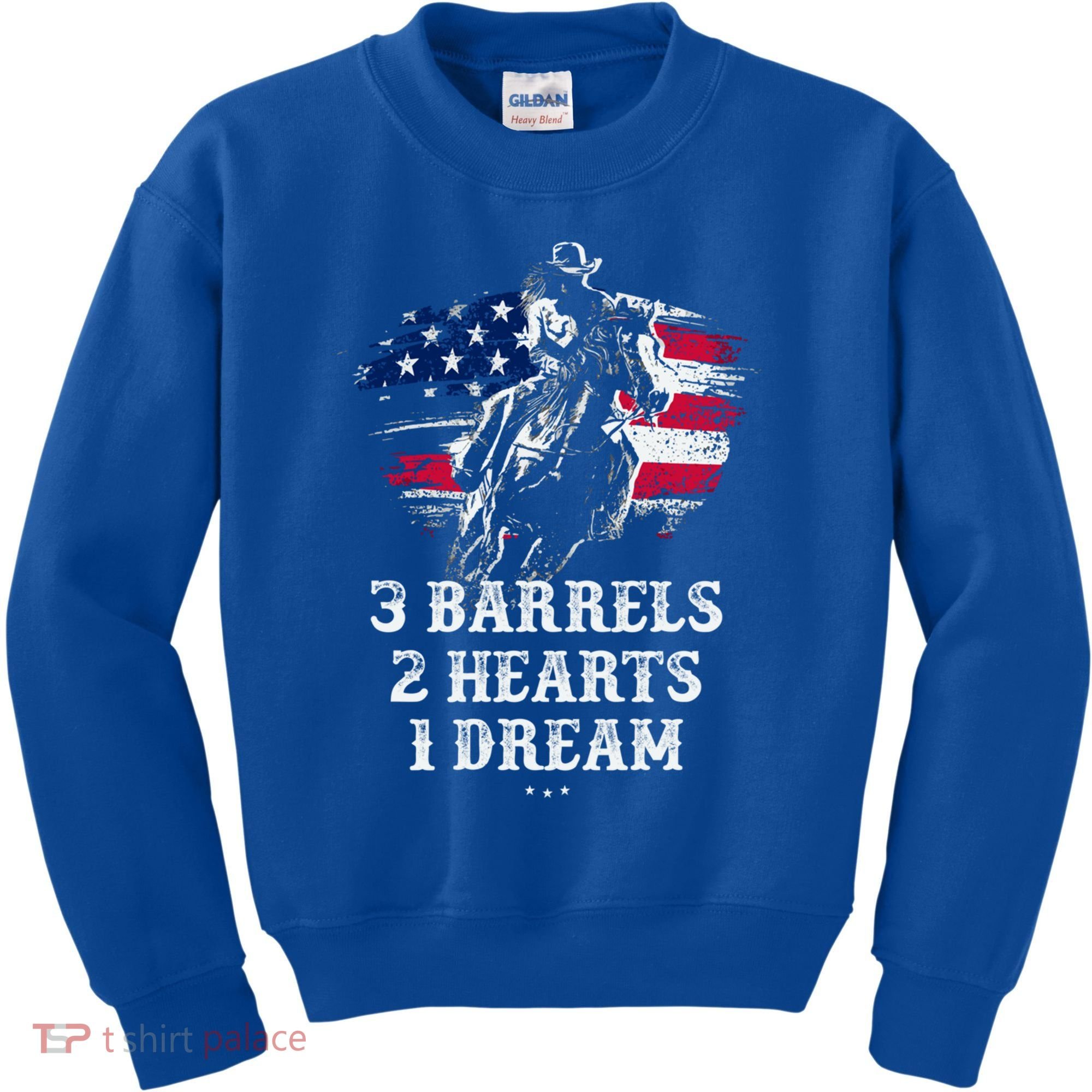 Barrel Racing Cool Gift 3 Barrels 2 Hearts 1 Dream Cool Gift Riding Funny Gift Kids Sweatshirt