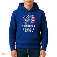 Barrel Racing Cool Gift 3 Barrels 2 Hearts 1 Dream Cool Gift Riding Funny Gift Kids Hoodie thumb 4