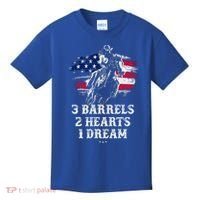 Barrel Racing Cool Gift 3 Barrels 2 Hearts 1 Dream Cool Gift Riding Funny Gift Kids T-Shirt thumb 0