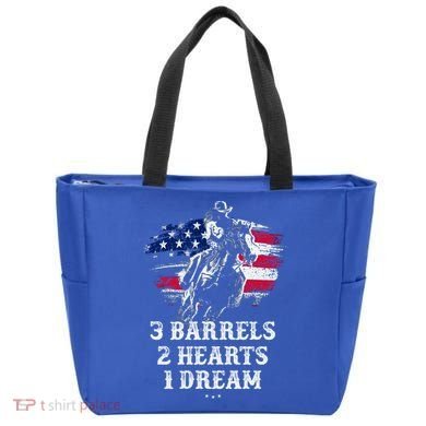 Barrel Racing Cool Gift 3 Barrels 2 Hearts 1 Dream Cool Gift Riding Funny Gift Tote Bag