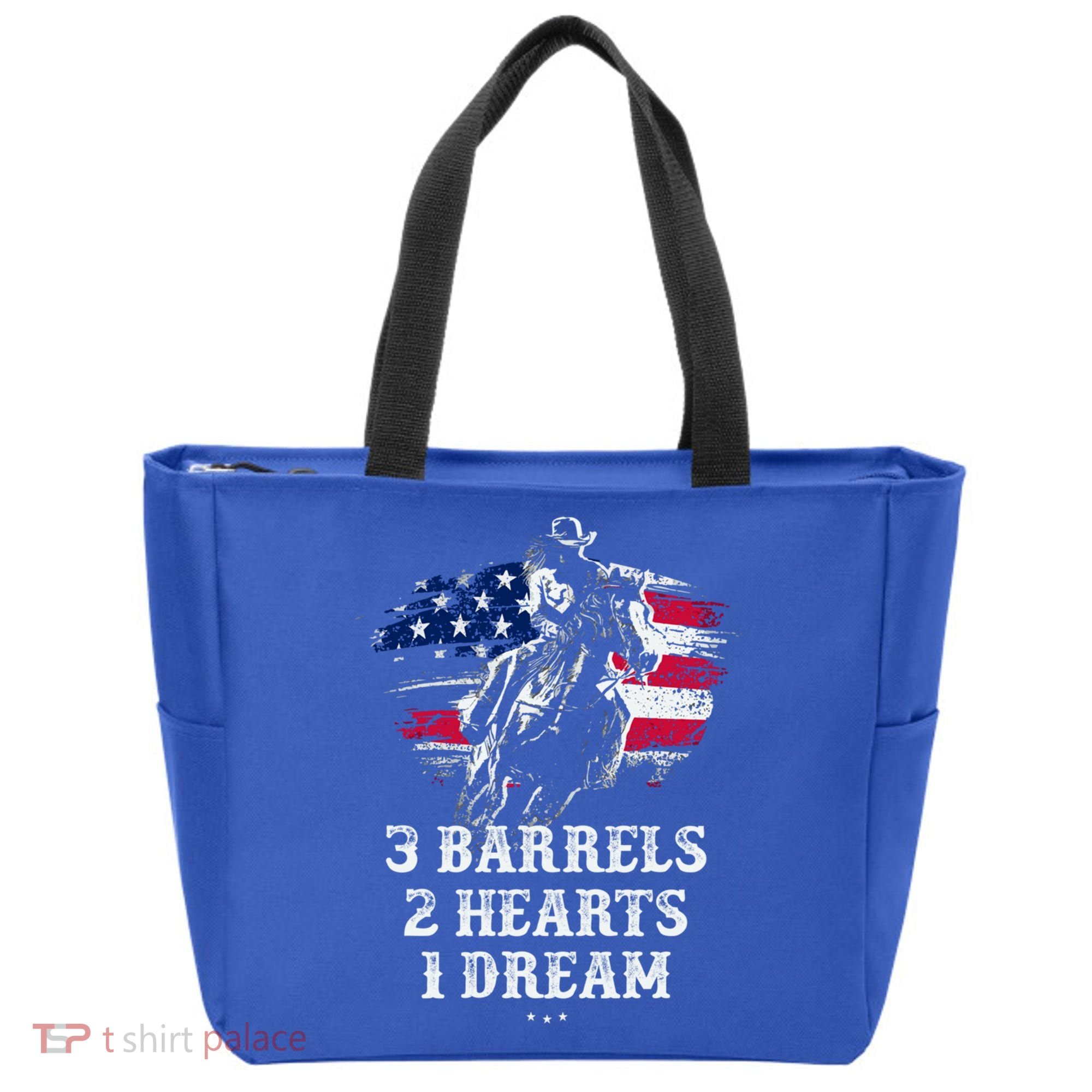 Barrel Racing Cool Gift 3 Barrels 2 Hearts 1 Dream Cool Gift Riding Funny Gift Tote Bag