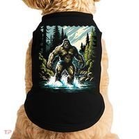 Bigfoot River Crossing in National Forest Sasquatch Cryptid Doggie Tank thumb 0