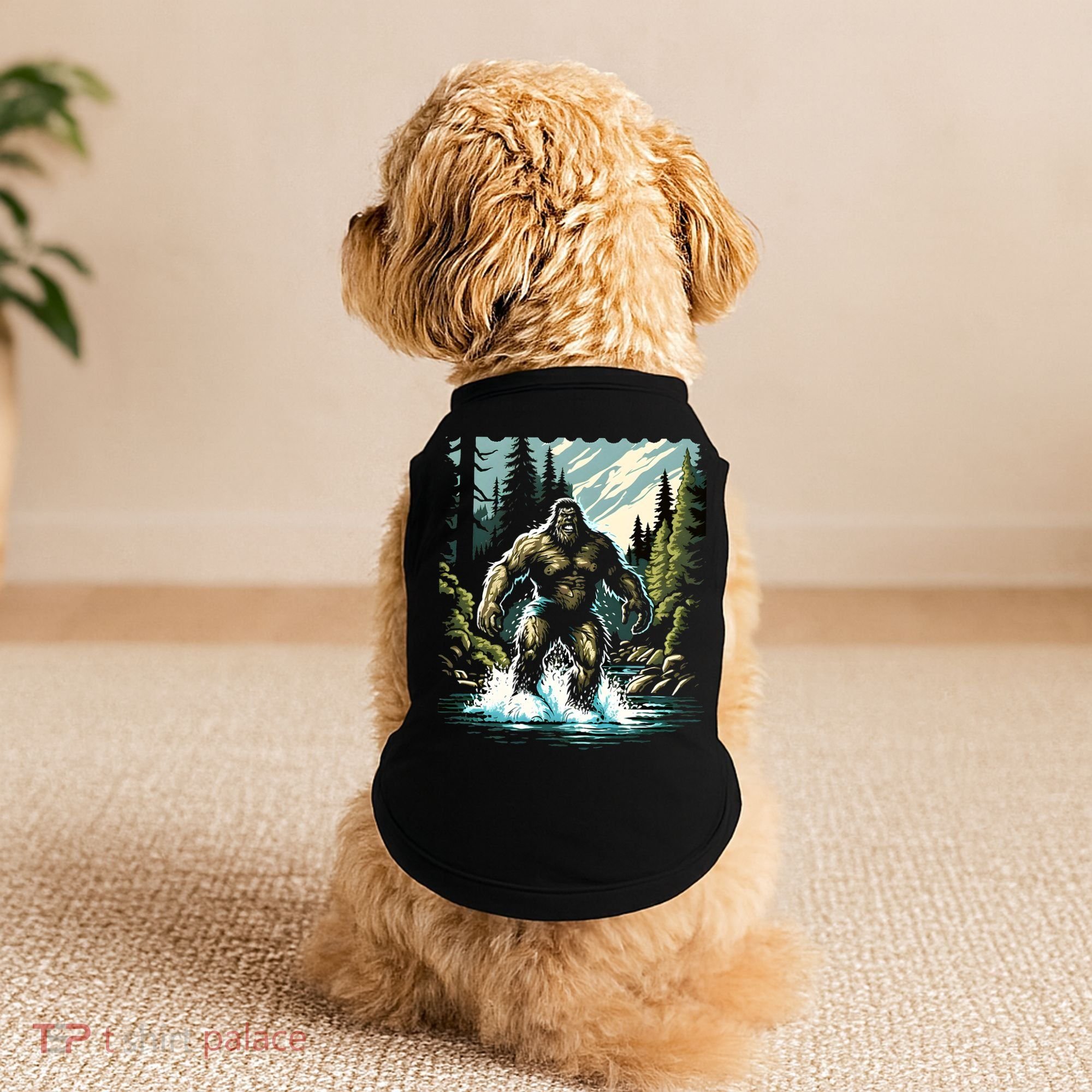Bigfoot River Crossing in National Forest Sasquatch Cryptid Doggie Tank