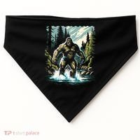 Bigfoot River Crossing in National Forest Sasquatch Cryptid USA-Made Doggie Bandana thumb 0