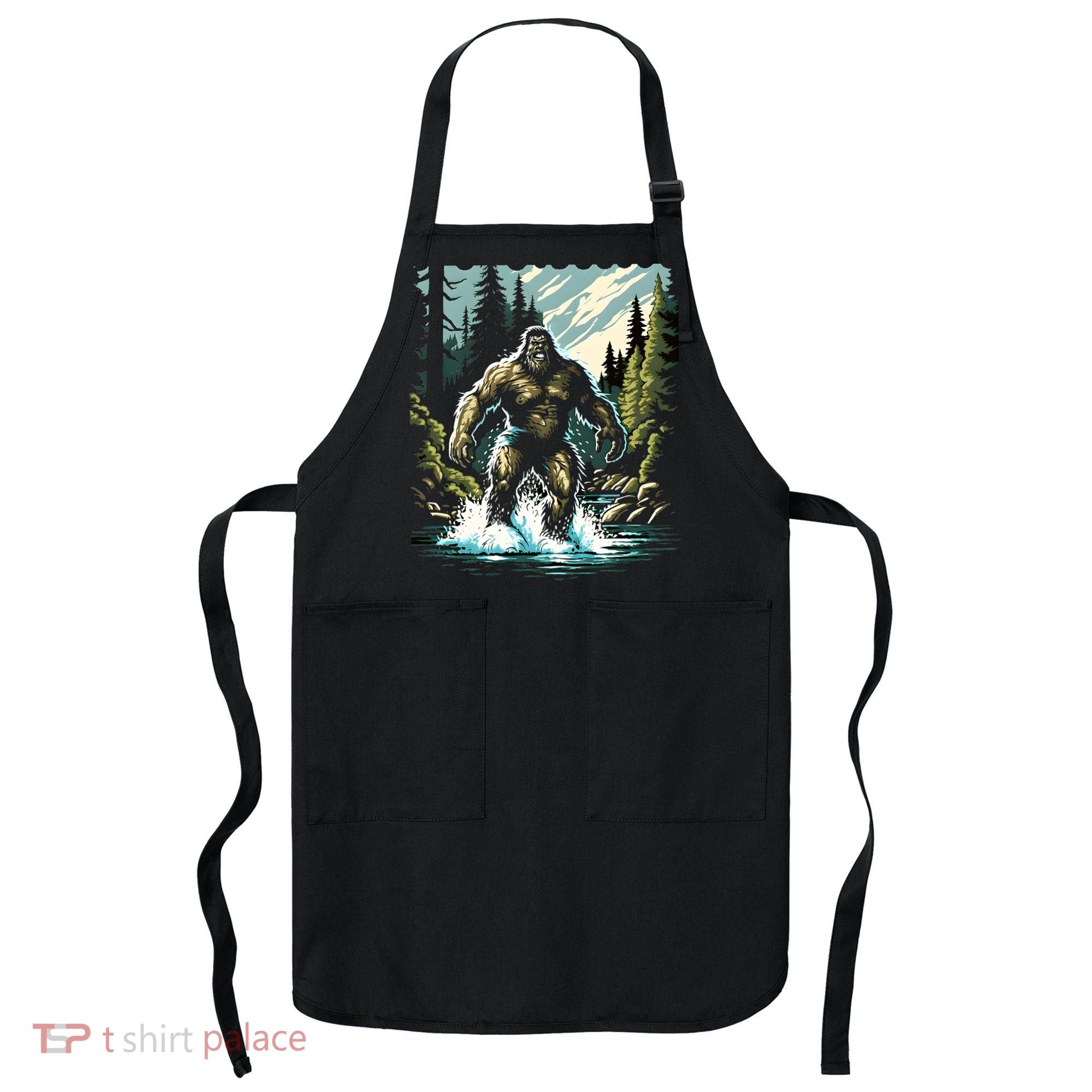 Bigfoot River Crossing in National Forest Sasquatch Cryptid Apron