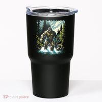 Bigfoot River Crossing in National Forest Sasquatch Cryptid Tumbler thumb 0