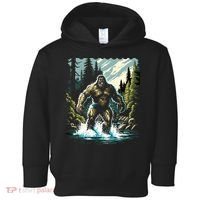 Bigfoot River Crossing in National Forest Sasquatch Cryptid Toddler Hoodie thumb 0