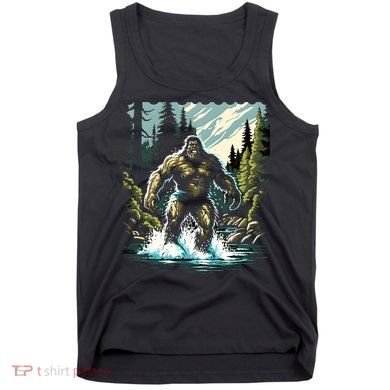 Bigfoot River Crossing in National Forest Sasquatch Cryptid Tank Top