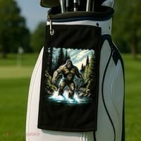 Bigfoot River Crossing in National Forest Sasquatch Cryptid Golf Towel thumb 2