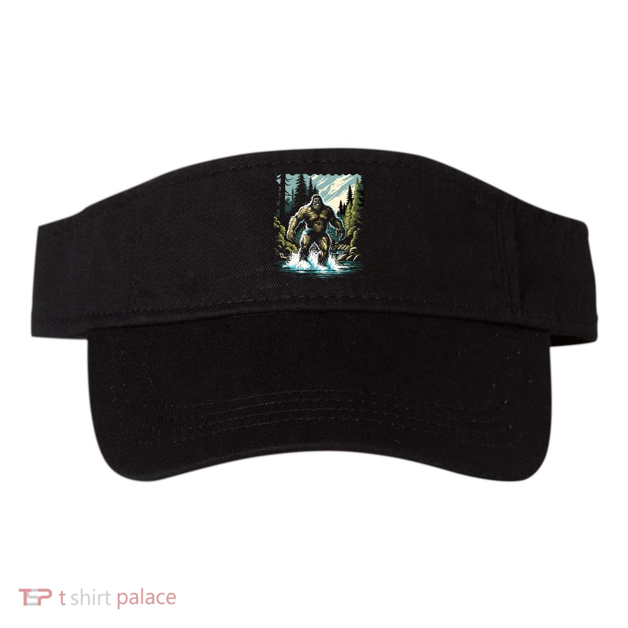 Bigfoot River Crossing in National Forest Sasquatch Cryptid Visor