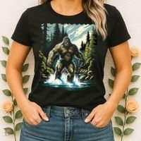 Bigfoot River Crossing in National Forest Sasquatch Cryptid Women's T-Shirt thumb 2