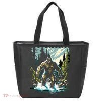 Bigfoot River Crossing in National Forest Sasquatch Cryptid Tote Bag thumb 0