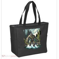 Bigfoot River Crossing in National Forest Sasquatch Cryptid Tote Bag thumb 2