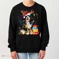 Bernedoodle Reindeer Christmas Lights Funny Dog Xmas Gift Cool Gift Women's Sweatshirt thumb 0