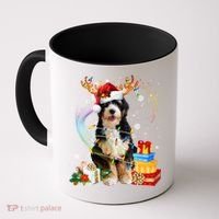Bernedoodle Reindeer Christmas Lights Funny Dog Xmas Gift Cool Gift Coffee Mug thumb 0