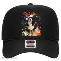 Bernedoodle Reindeer Christmas Lights Funny Dog Xmas Gift Cool Gift Hat thumb 0