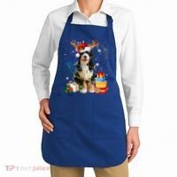 Bernedoodle Reindeer Christmas Lights Funny Dog Xmas Gift Cool Gift Apron thumb 2