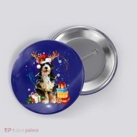 Bernedoodle Reindeer Christmas Lights Funny Dog Xmas Gift Cool Gift Button thumb 0