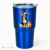 Bernedoodle Reindeer Christmas Lights Funny Dog Xmas Gift Cool Gift Tumbler thumb 0