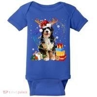 Bernedoodle Reindeer Christmas Lights Funny Dog Xmas Gift Cool Gift Baby Bodysuit thumb 0