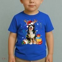 Bernedoodle Reindeer Christmas Lights Funny Dog Xmas Gift Cool Gift Toddler T-Shirt thumb 2