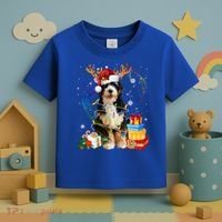Bernedoodle Reindeer Christmas Lights Funny Dog Xmas Gift Cool Gift Toddler T-Shirt thumb 3