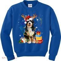 Bernedoodle Reindeer Christmas Lights Funny Dog Xmas Gift Cool Gift Kids Sweatshirt thumb 0