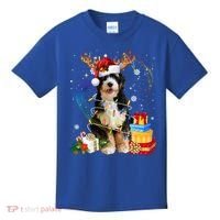 Bernedoodle Reindeer Christmas Lights Funny Dog Xmas Gift Cool Gift Kids T-Shirt thumb 0
