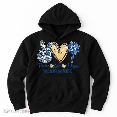 Blue rainbow child abuse prevention awareness month 247365 Hoodie