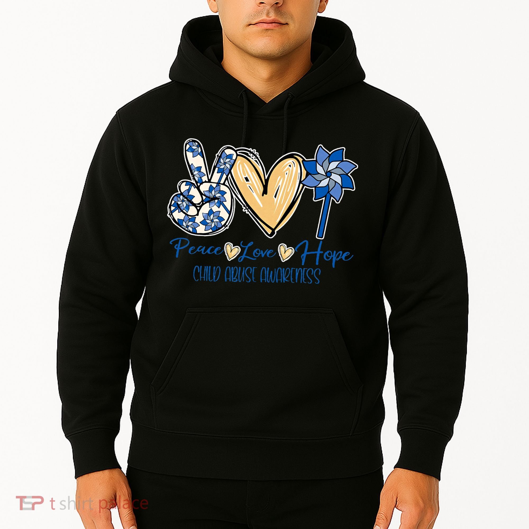 Blue rainbow child abuse prevention awareness month 247365 Hoodie