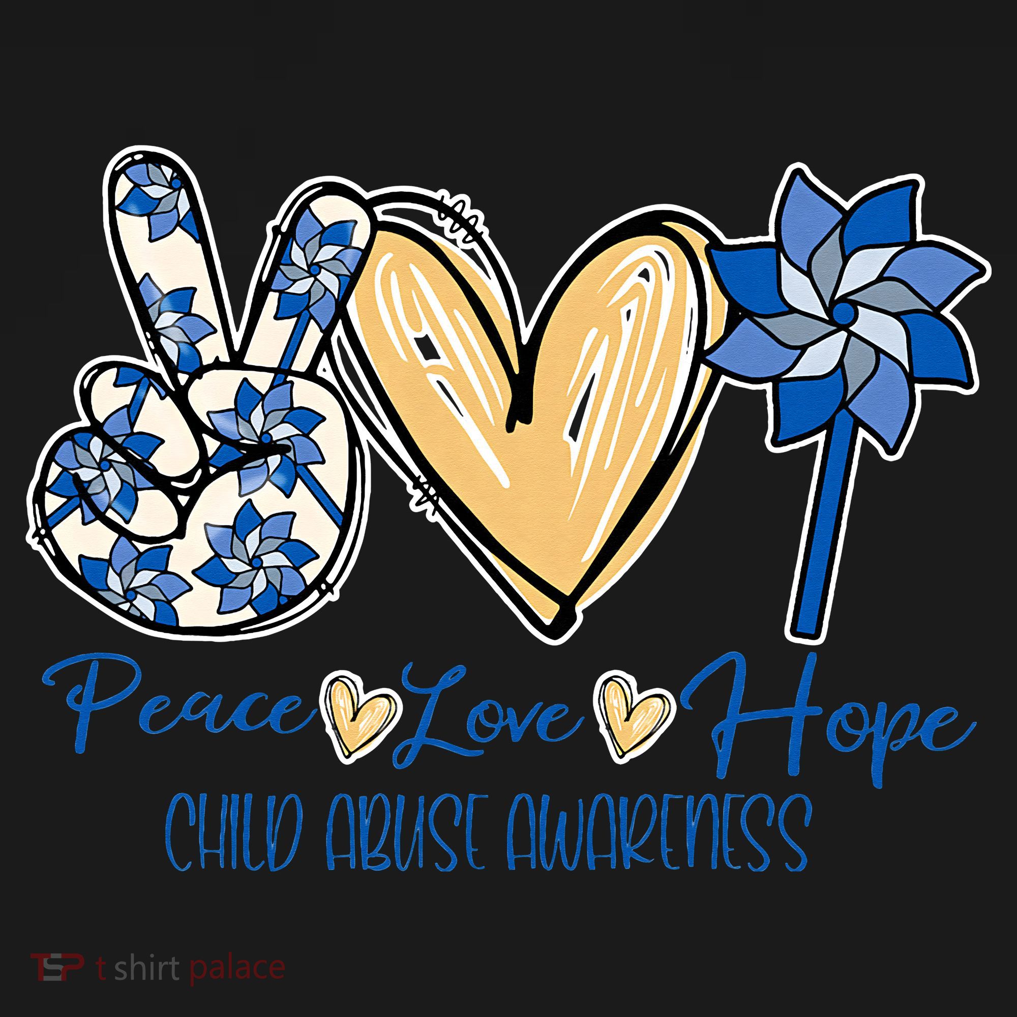 Blue rainbow child abuse prevention awareness month 247365 Long Sleeve Shirt
