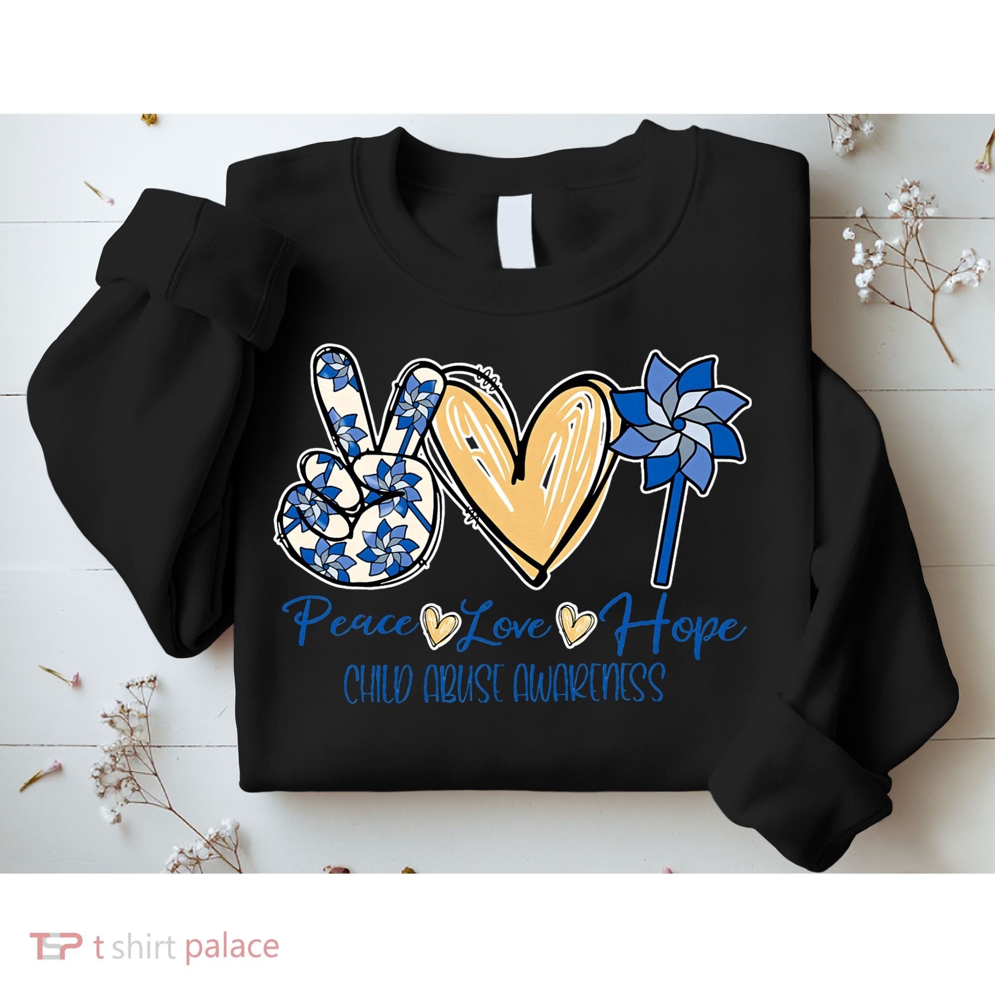 Blue rainbow child abuse prevention awareness month 247365 Sweatshirt