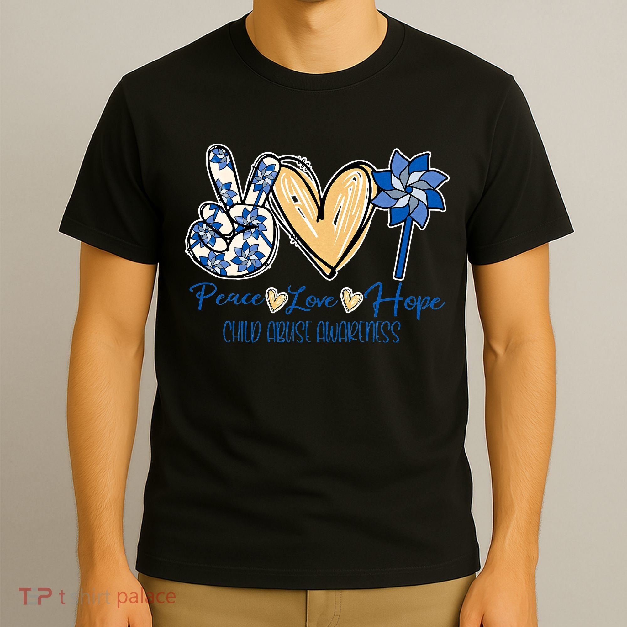 Blue rainbow child abuse prevention awareness month 247365 T-Shirt