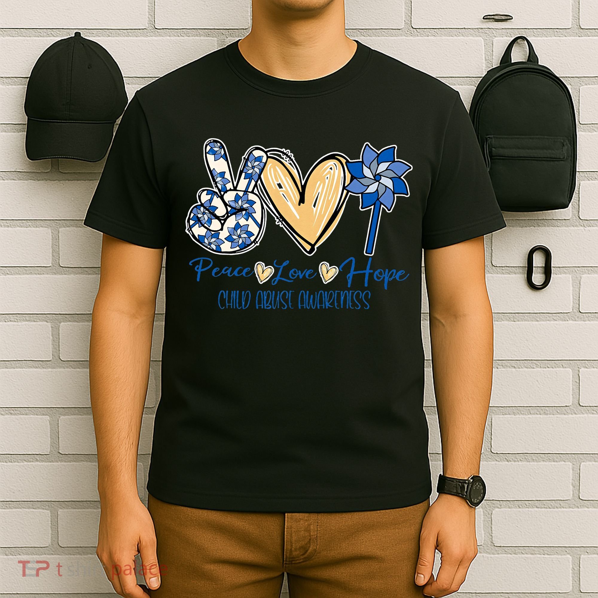Blue rainbow child abuse prevention awareness month 247365 T-Shirt