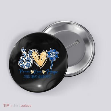 Blue rainbow child abuse prevention awareness month 247365 Button