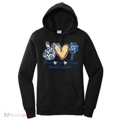 Blue rainbow child abuse prevention awareness month 247365 Women's Hoodie