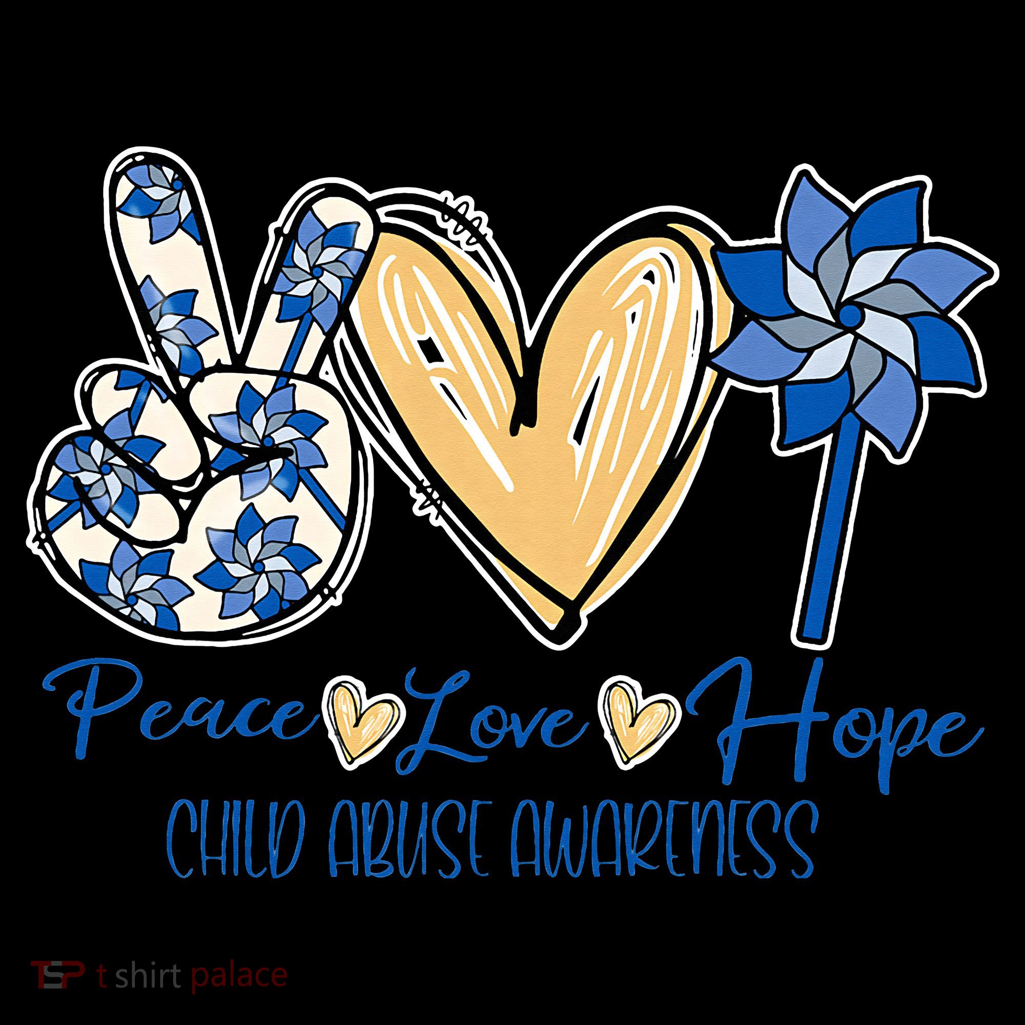 Blue rainbow child abuse prevention awareness month 247365 Women's Hoodie