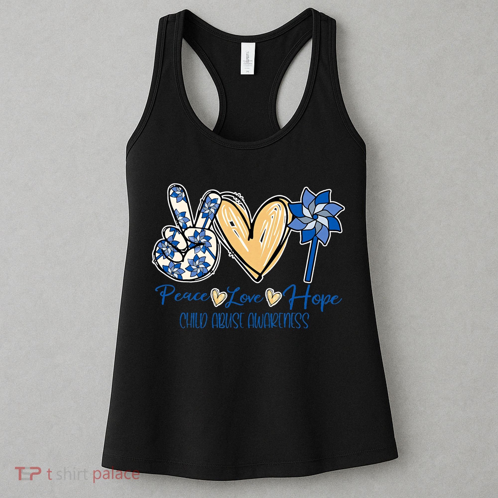 Blue rainbow child abuse prevention awareness month 247365 Women's Tank Top