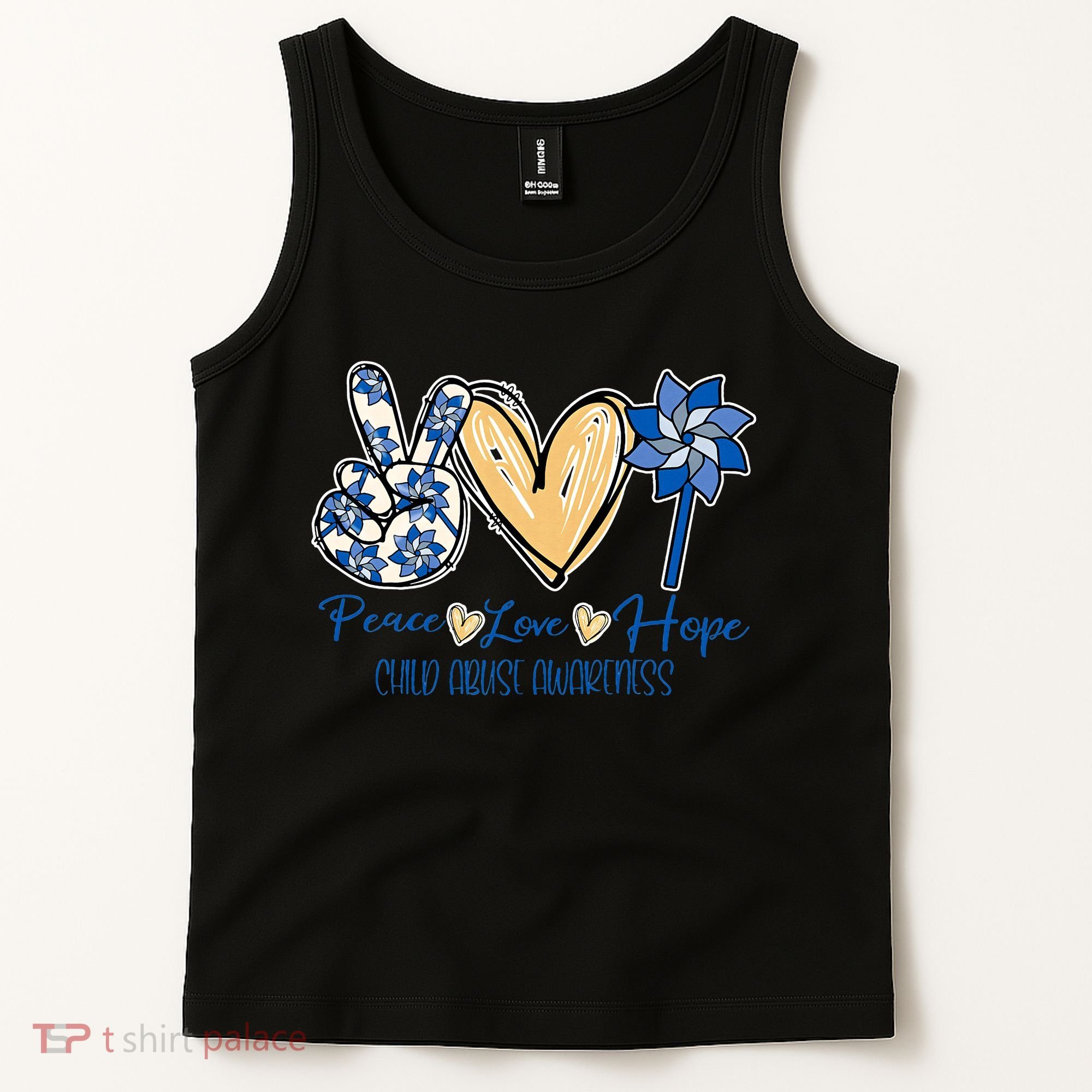 Blue rainbow child abuse prevention awareness month 247365 Tank Top