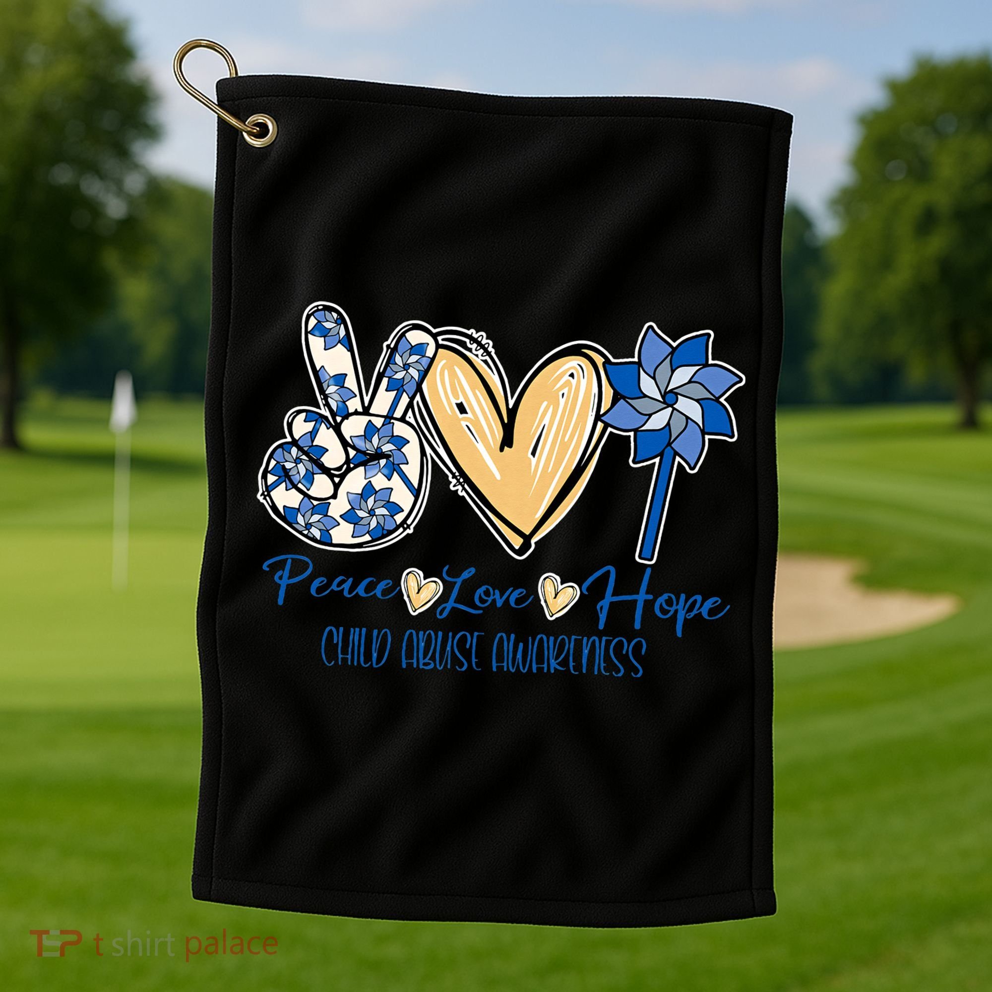 Blue rainbow child abuse prevention awareness month 247365 Golf Towel