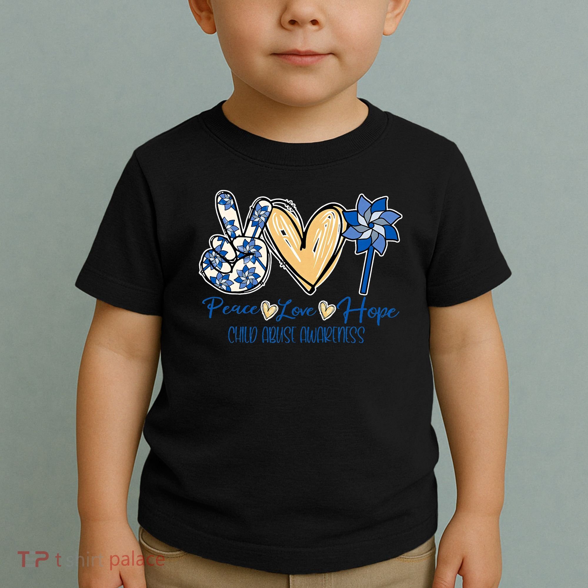 Blue rainbow child abuse prevention awareness month 247365 Toddler T-Shirt