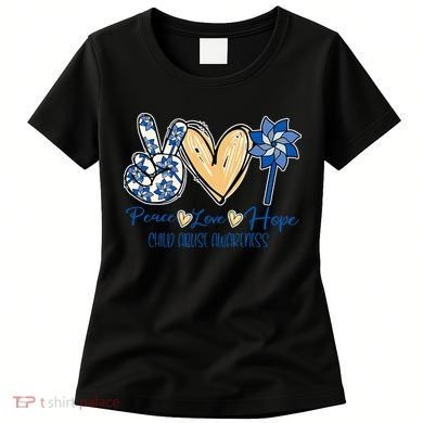 Blue rainbow child abuse prevention awareness month 247365 Women's T-Shirt