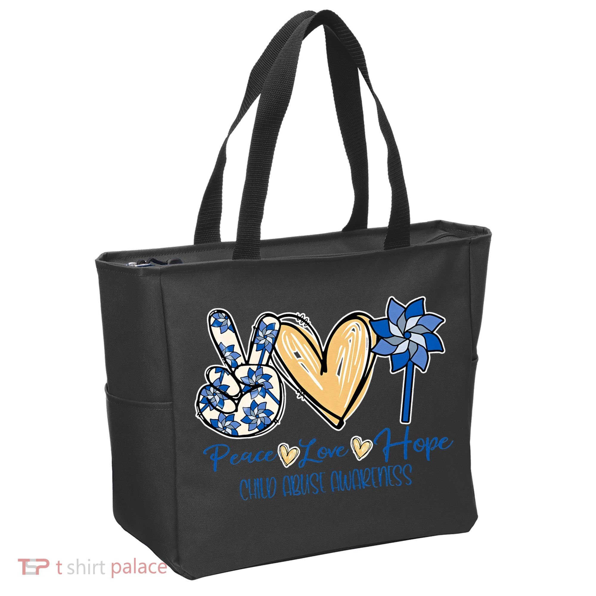 Blue rainbow child abuse prevention awareness month 247365 Tote Bag