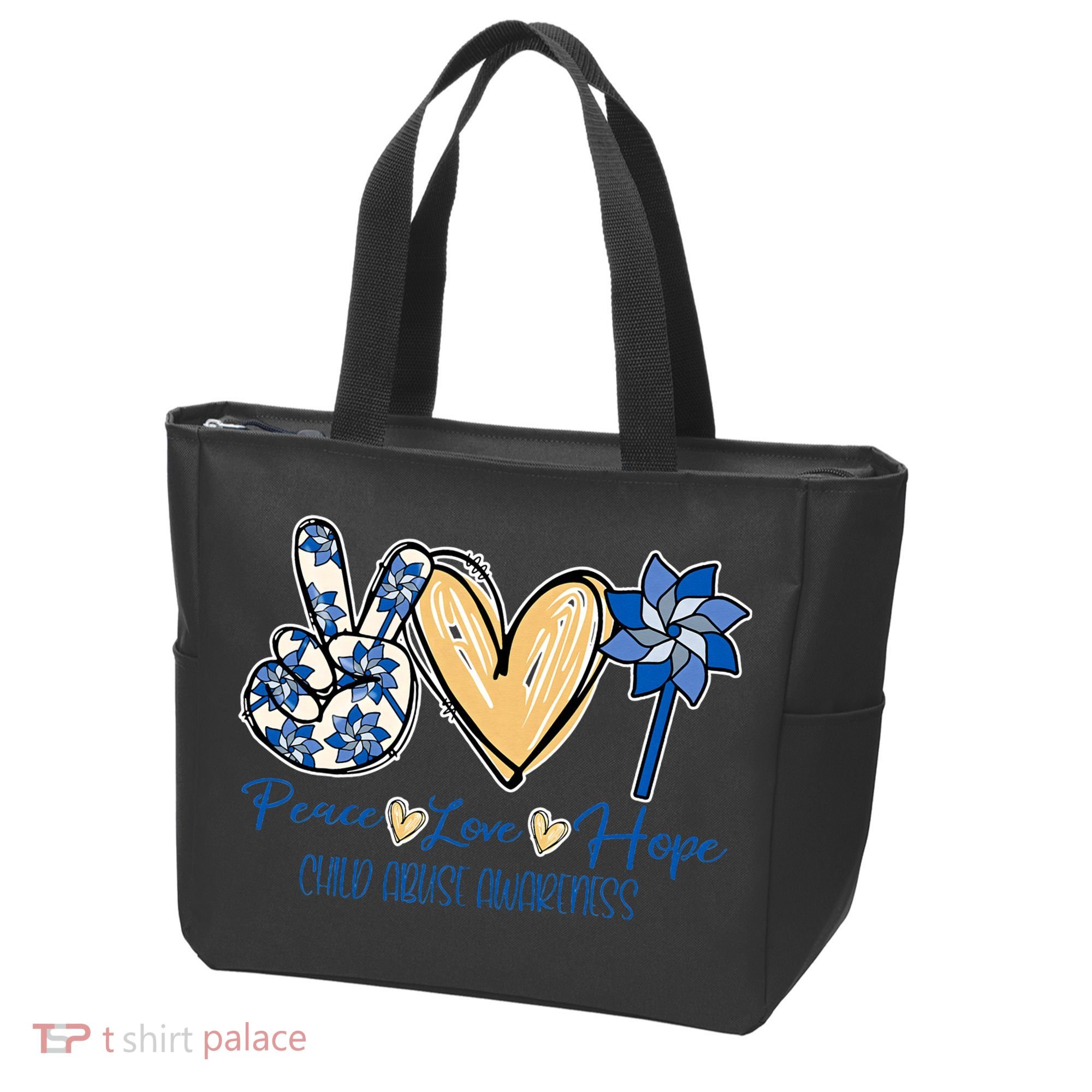 Blue rainbow child abuse prevention awareness month 247365 Tote Bag