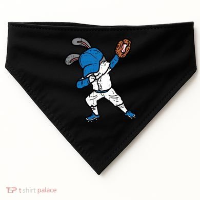 Bunny Rabbit Dab Baseball Easter Sport Pitcher Gift USA-Made Doggie Bandana