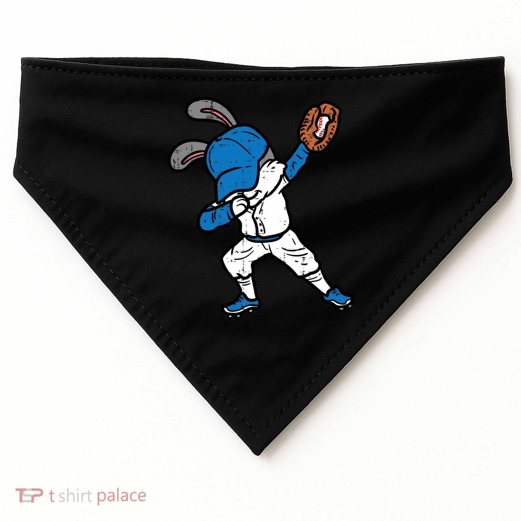 Bunny Rabbit Dab Baseball Easter Sport Pitcher Gift USA-Made Doggie Bandana