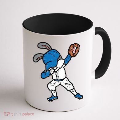 Bunny Rabbit Dab Baseball Easter Sport Pitcher Gift Coffee Mug back
